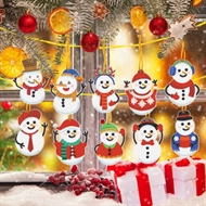 10 ophæng/gavemærker med snemænd